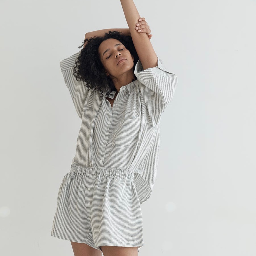 Deiji Studios 03 sleep set in pinstripe